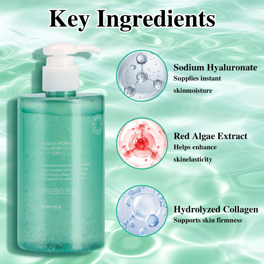 ONRSV Body Hydrator Hyaluronic Acid Body Serum for Dry Skin, Body Lotion with Red Algae Extract, Long-Lasting Moisturizing, Rich Yet Non-Greasy Moisturizer for Men & Women