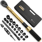 YIYEIE 22PCS Torque Wrench Set 1/2" Drive, 10-180 ft.lb/13.6-244.1 Nm, Click Torque Wrench with Impact Sockets, 1 ft.lbs Micro, 72-Tooth Ratchet, Quick Release Head, Master Torque Tool for Car Repair