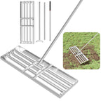 GreatBuddy Lawn Leveling Rake 30'' x 10", Heavy-Duty Stainless Steel Lawn Leveling Tool for Lawn, Soil, Sand, 78'' Extra Long Handle, Ideal for Yard, Garden