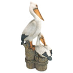 Design Toscano Coastal Decor Ocean's Perch Pelicans Garden Bird Statue, 9 Inch Wide, 24 Inch Tall, Cast Stone Resin, Full Color Finish