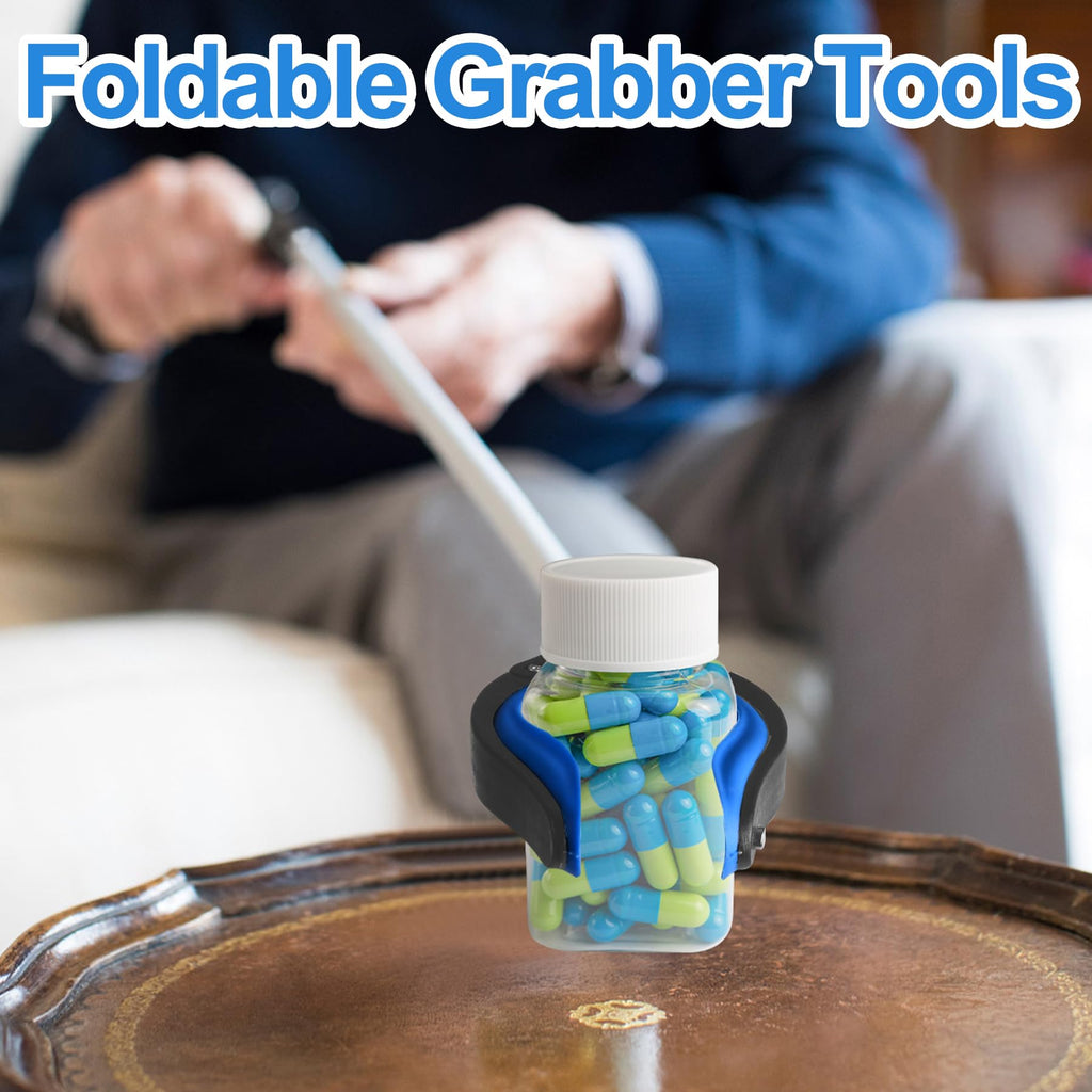 Tottist 2 Pack 32 Inch Commercial Trash Grabber for Elderly Assist, Heavy Duty Lightweight Reacher with Ergonomic Handle & Non-Slip Grip, Multi-Use Outdoor Home Garden Cleanup Mobility Aid Tool