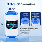 POOLPURE 4CH-21 Spa Filter Replaces PDM25P4, PTL18P4, PA13, PA17, Filbur FC-0121, 20245-238, PVT-25N, Baleen AK-9003, SD-00845, 18 sq.ft Screw in Male Fine(1 1/2" MPT) Thread Filter 2 Pack