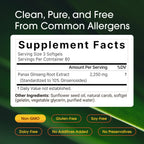 NatureBell Panax Korean Red Ginseng - 240 Softgels - 2,250mg High Strength Herbal Vitality Support* - Standardized 10% Ginsenosides from Six-Year-Old Ginseng Root - Energy & Immune Support*