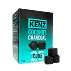 KENZ Coconut Charcoal Cubes 25 mm — 100% Natural, Low Ash, 72 pcs