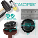Wrought Iron Patio Furniture Feet Caps (32 Pack, Black) - 1.5" Round Plastic Outdoor Chair Leg Caps, Patio Furniture Replacement Feet