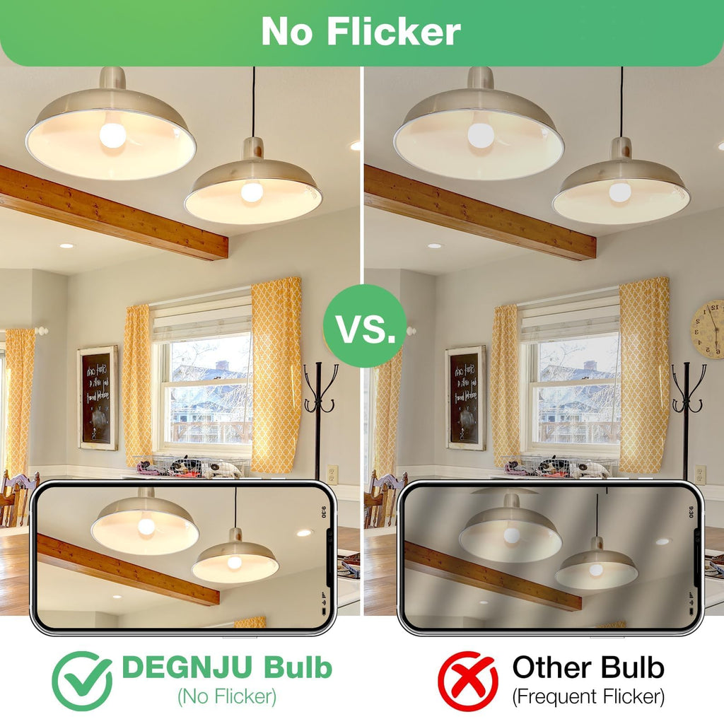 DEGNJU A19 LED Light Bulbs, 60 Watt Equivalent LED Bulbs, Soft White 2700K, 800 Lumens, E26 Standard Base, Non-Dimmable, 8W Warm White LED Bulbs for Bedroom Living Room, 6 Pack