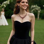 BriLove Wedding Bridal Jewelry Set for Women Bride Bridesmaid Deep Amethyst