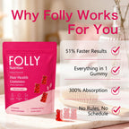 Grow Spark Folly Hair Growth Gummies, Tropical Fruit Hair Vitamins with Biotin, Vitamin C, Zinc, Pumpkin Seed Oil & Botanical Complex, Daily Beauty Supplement for Women, 60 Gummies