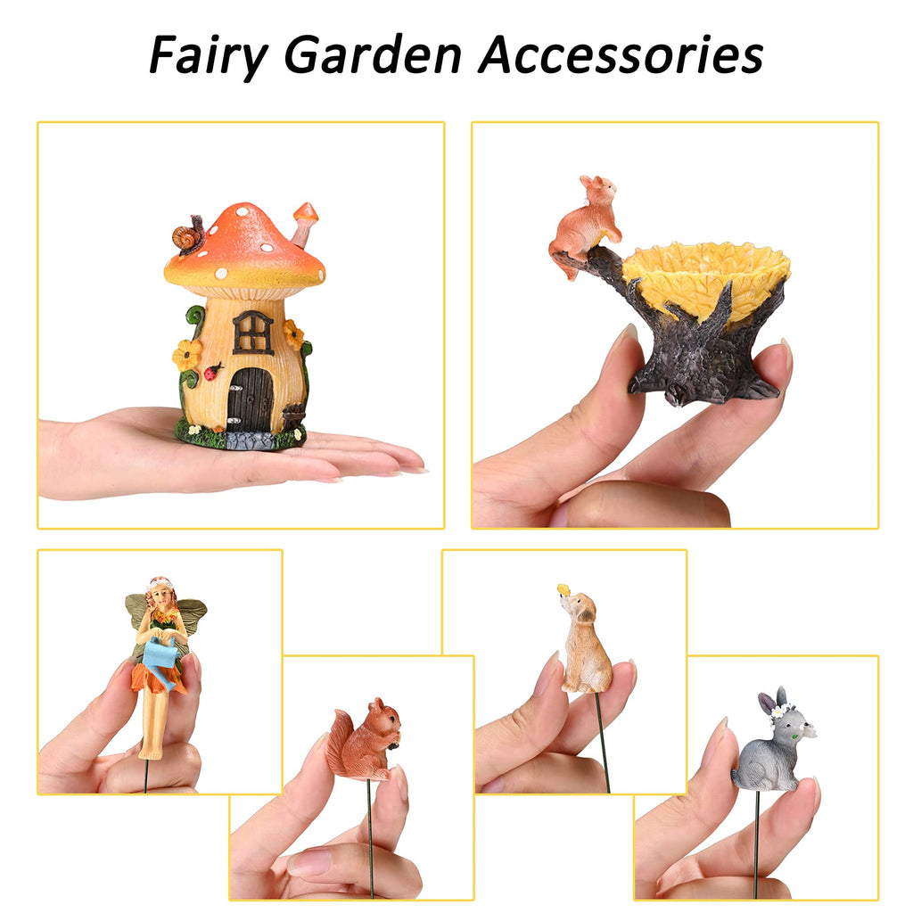 Sparkle Race Fairy Garden Accessories Kit with Miniature Figurines