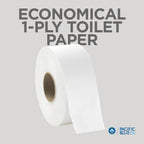 Georgia-Pacific Pacific Blue Basic 1-Ply Jumbo Jr. 9'' Toilet Paper by GP PRO (GEORGIA-PACIFIC), 13718, 2,000 Linear Feet Per Roll, 8 Rolls Per Case
