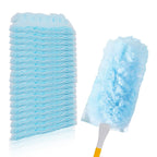 50PCS 360° Duster Refill for Swiffer Duster, Heavy Duty Refills Disposable Microfiber Duster Feather Duster Kit with1 Short Handle and 1 Extenda Handle