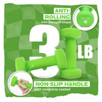 Yes4All 3 lbs Dumbbells Neoprene with Non Slip Grip ��� Great for Total Body Workout ��� Total Weight: 6 lbs (Set of 2)