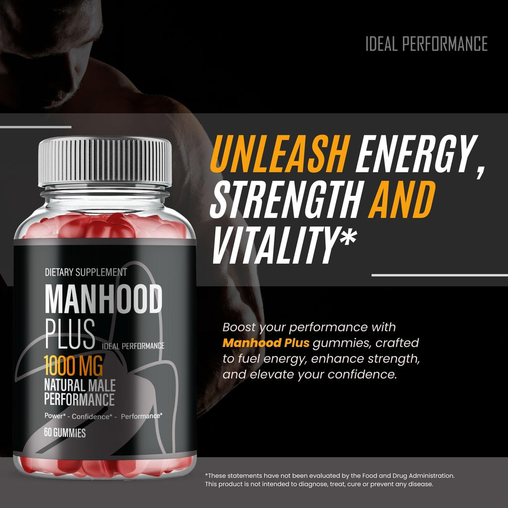 Manhood Plus Gummies, Official Man Hood Plus Supplement Gummies - Maximum Strength Performance, All Natural Support Overall Health & Wellness, ManhoodPlus Advanced Support Gummy Reviews (2 Pack)