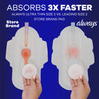 Always Ultra Thin Overnight Pads with Wings, Size 4, Overnight, 78 Count (3 Packs of 26)
