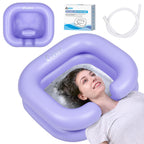 Cehim Inflatable Shampoo Basin - Portable Shampoo Bowl, Hair Washing Basin for Bedridden, Disabled,Injured, Hair Wash Tub for Dreadlocks and at Home Sink Washing (Light purple)