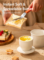 Sweese French Butter Dish - Butter Crock for Counter with Water Line for Fresh Spreadable Butter - French Butter Keeper with Lid - Housewarming Gift For The One Who Has It All - White