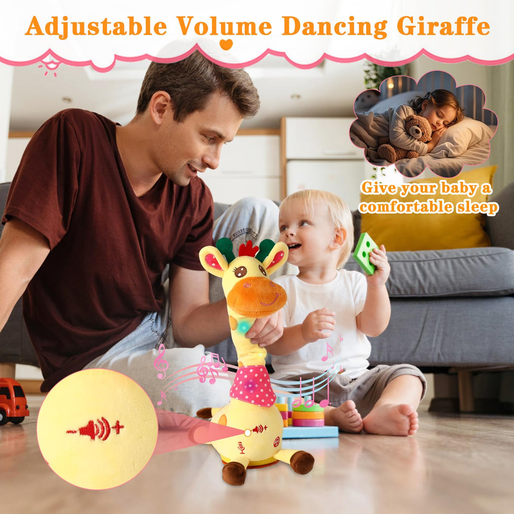 LLUKEME Dancing Talking Giraffe Toy, Singing Giraffe Baby Toys for Kids