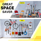 LUPYJI 6 Pack Garage Hooks Heavy Duty Storage Organizer Wall Mount Power and Garden Tool Hangers, for Hanging Ladders, Ropes, Hose, Bulk Items