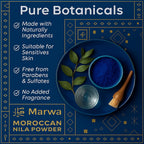 Dar Marwa Moroccan Nila Powder – 100% Pure Saharan Indigo Face, Body & Hair Mask | Brightens, Exfoliates & Evens Skin Tone | Handmade Hammam Ritual | Vegan, Detoxifying | 1.7 Oz (50g)