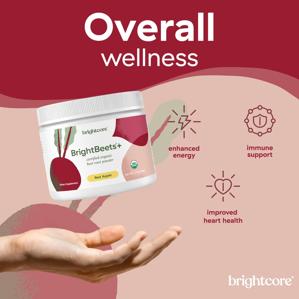Brightcore Nutrition - BrightBeets Beet Powder, Red Apple Flavor, 150 Grams, 30 Servings