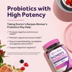 Doctor's Recipes Women's Probiotic, 90 Caps 50 Billion CFU 16 Strains, with Organic Cranberry, Shelf Stable, Delayed Release, No Soy Gluten Dairy
