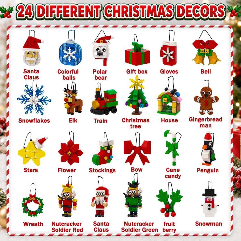 Celltestria Advent Calendar 2026 Christmas Building Ornament Toys for Kids