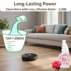 Robot Mop Cleaning Solution Concentrate Compatible with Robot Vacuums, Wet Dry Vacuums for Roborock, Roomba, Tineco, Dreame, Narwal, Shark, Bissell Mops, 33.8 FL.oz, Dilution Ratio 1:200, Rose