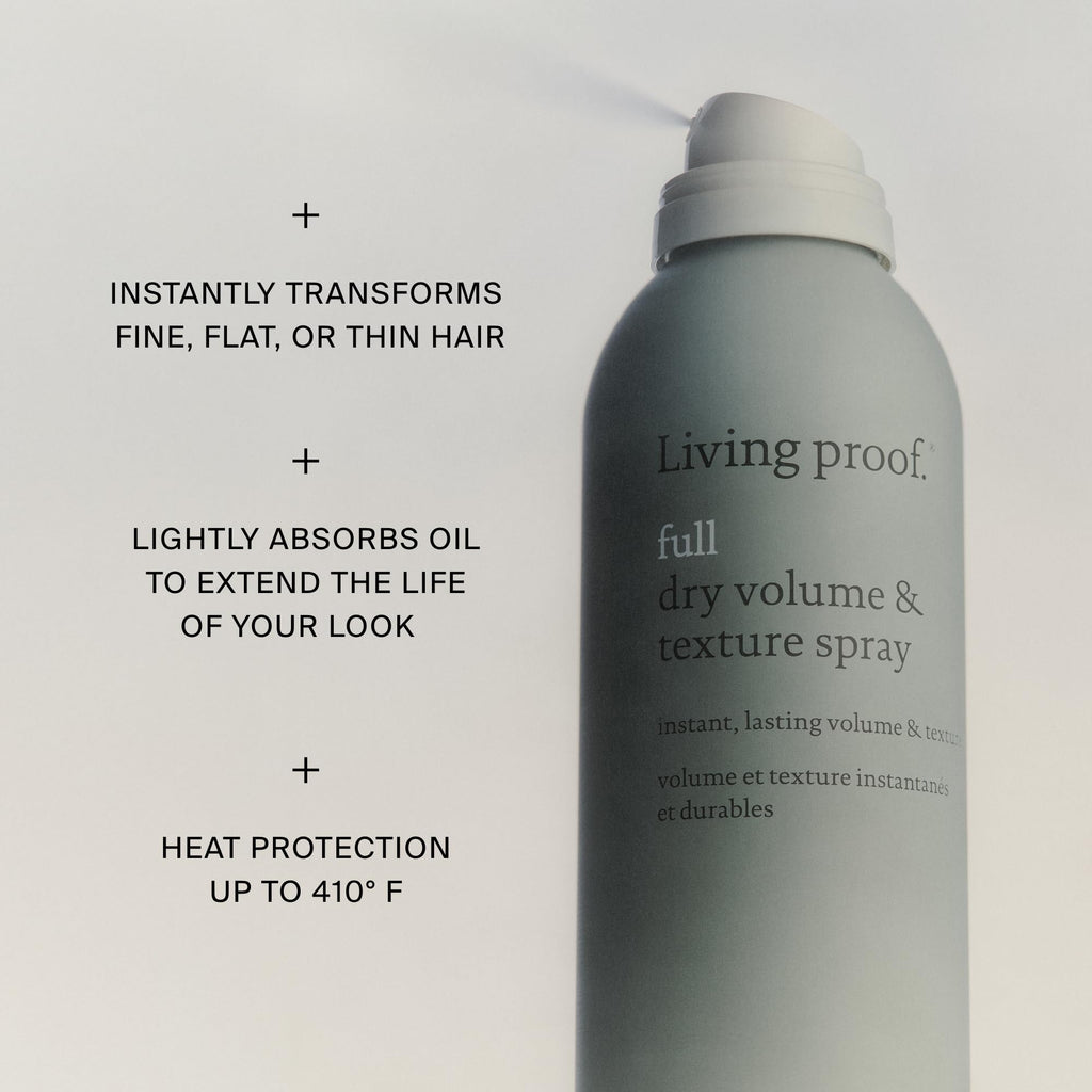 Living Proof Full Dry Volume & Texture Spray – Instant Volume, Texture, Oil Absorption, Heat Protection, Lightweight Hold for Fine or Flat Hair, 7.5 oz