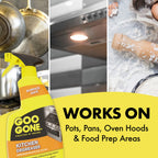 Goo Gone Foaming Kitchen Degreaser- Removes Baked-On Food, Grease, Splatter and Grime, 2 PACK 28 oz