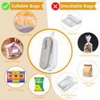 FEPPO Mini Bag Sealer, Bag Sealer with Cutter 2 in 1 Heat Sealer, Portable Chip Sealer Handheld Food Sealer Mini Sealing Machine For Plastic Bags Chip Bags Food Storage (Battery Included)
