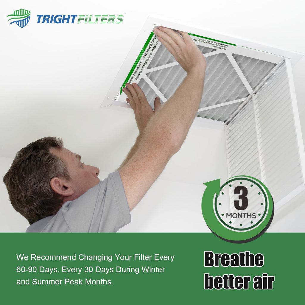TRIGHTFILTERS 18x24x1 Air Filter 4 Pack, MERV 8 Pleated Dust Defense Air Filters Replacement for Air Conditioner & Furnace, Durable & Lightweight