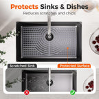 Snuggery Silicone Sink Protector for Kitchen Sink 28" x 15" – Flexible Sink Mat, Heat Resistant Grid, Non-Slip Rack, Easy to Clean Dishwasher Safe – Fits Farmhouse, Single & Double Bowl Sinks