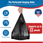 Fuxury 500 Count Plastic Grocery Shopping T-shirt Bags Black with Handles