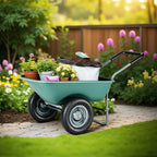 IDZO Upgrade 2 Wheel Wheelbarrow, Yard Cart with Padded Handlebar, 14 Inch