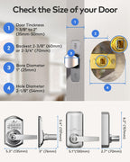 TEEHO TE004 Keyless Entry Keypad Door Lock with Handle - Smart Digital Electronic Lock for Interior Door with Anti-Peeping, Auto Lock & Passage Mode - Easy Installation - Satin Nickel