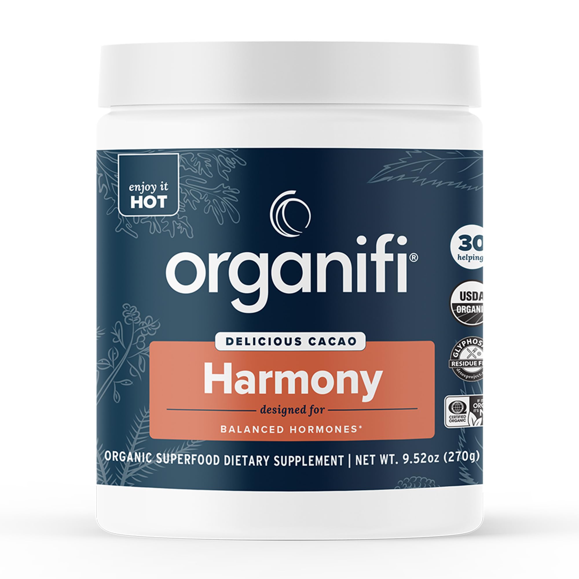 Organifi Harmony - Hormone Balance for Women with Cacao Superfood Powder, 30 Servings