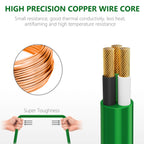 K KASONIC Outdoor Extension Cord 50 FT, Evenly Spaced 6 Outlets, Green