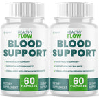 (2 Pack) Healthy Flow Blood Support Capsules, Official Healthy Flow Blood Support Pills with All Natural Ingredients, Advanced Formula Supplement with Premium Vitamins for Men & Women (120 Capsules)