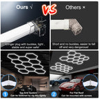 MODERN Hexagon Garage Light: Higher Brightness 38880 Lumens Honeycomb Garage Light, 8 Grid Systems 6500K, Hexagon Garage Grid Lighting for Garage, Gym, Car Detailing Shop etc.