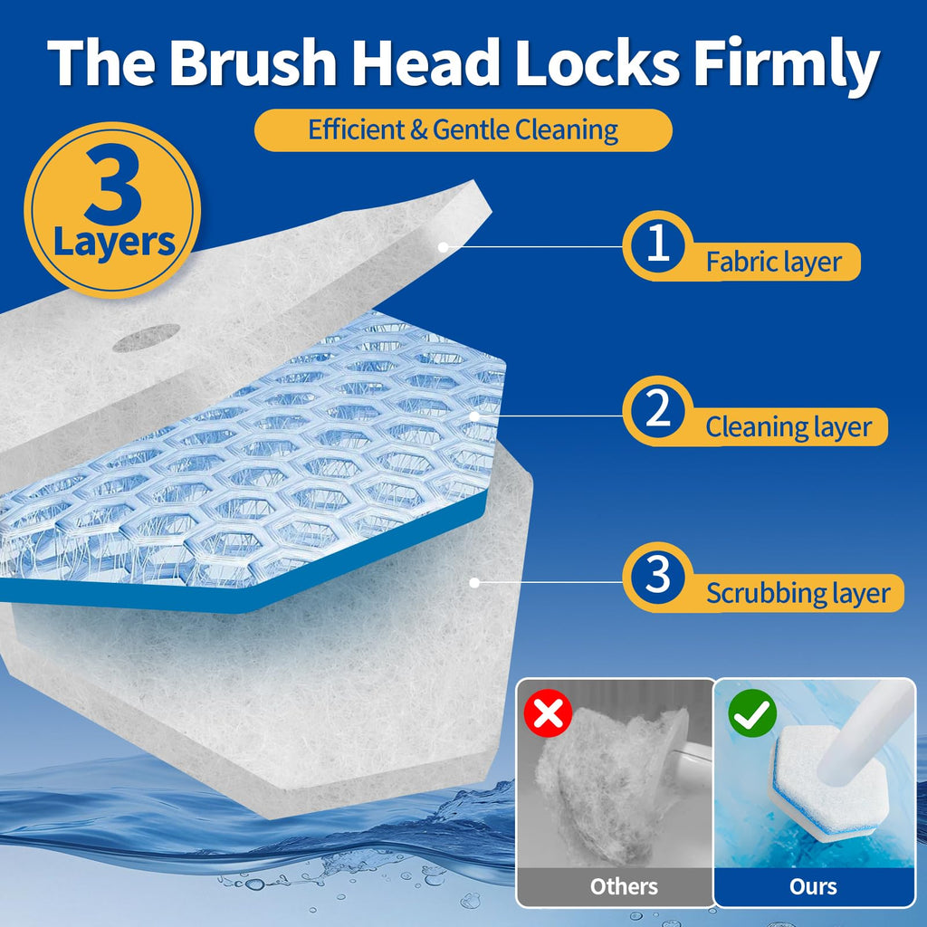 Swilsweep 40 Count Toilet Bowl Wand Refills, Disposable Toilet Cleaner Refills, Disposable Wand Heads Compatible with Clorox and the Most Toilet Brushes