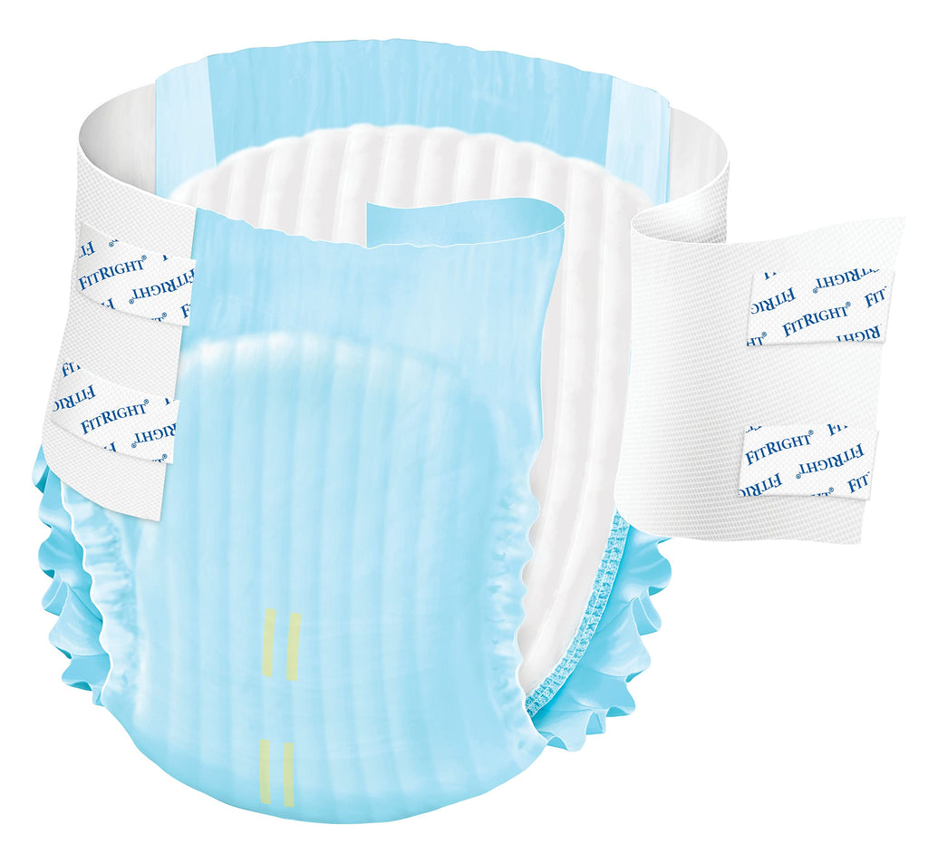 FitRight OptiFit Extra Adult Briefs, Incontinence Diapers with Tabs, Moderate Absorbency, Large, 44 to 56", 80 Count
