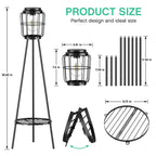 MXwcy 2 Pack Solar Lights Outdoor with Plant Stands, Solar Floor Lamp with LED Edison Bulbs for Garden Yard Pathway Driveway Front/Back Porch Decoration
