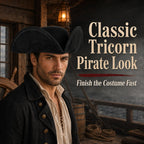 HOMELEX Pirate Hat for Women & Men Colonial Tricorn Halloween Adult Revolutionary war Costume Accessory