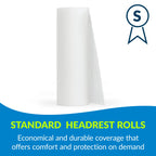 TIDI 618 Avalon Single-Use Chiropractic Headrest Paper Roll, White, 8.5” x 125’ (Pack of 25) ― Premium Crepe Paper ― Hygienic Barrier ― for Chiropractic Offices & More ― Medical Supplies
