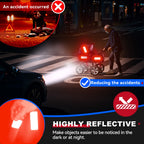 PHIXBEAR 20 Pcs Super Reflection Reflective Stickers, Safety Reflective Tape for Car Bike Mailbox Helmet, Red Tape Outdoor Waterproof 3.15" X 1.18"