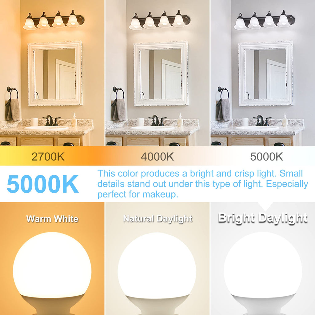 Dekang 8 Pack LED Globe Light Bulbs 5000K Daylight E26 Base 60W Equivalent
