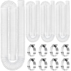Btanadi Replacement 1.25"×59" Pool Hoses for Above Ground Pools, Above Ground Pool Hoses for Filter Pumps, 4 Pack with 8 Metal Clamps (White)