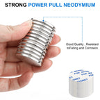 TRYMAG 20 Pieces 30x3mm Neodymium Magnets Heavy Duty, Super Strong Rare Earth with Adhesive Backing, Powerful Permanent Neodymium Disc Magnets for Fridge, DIY, Crafts, Scientific