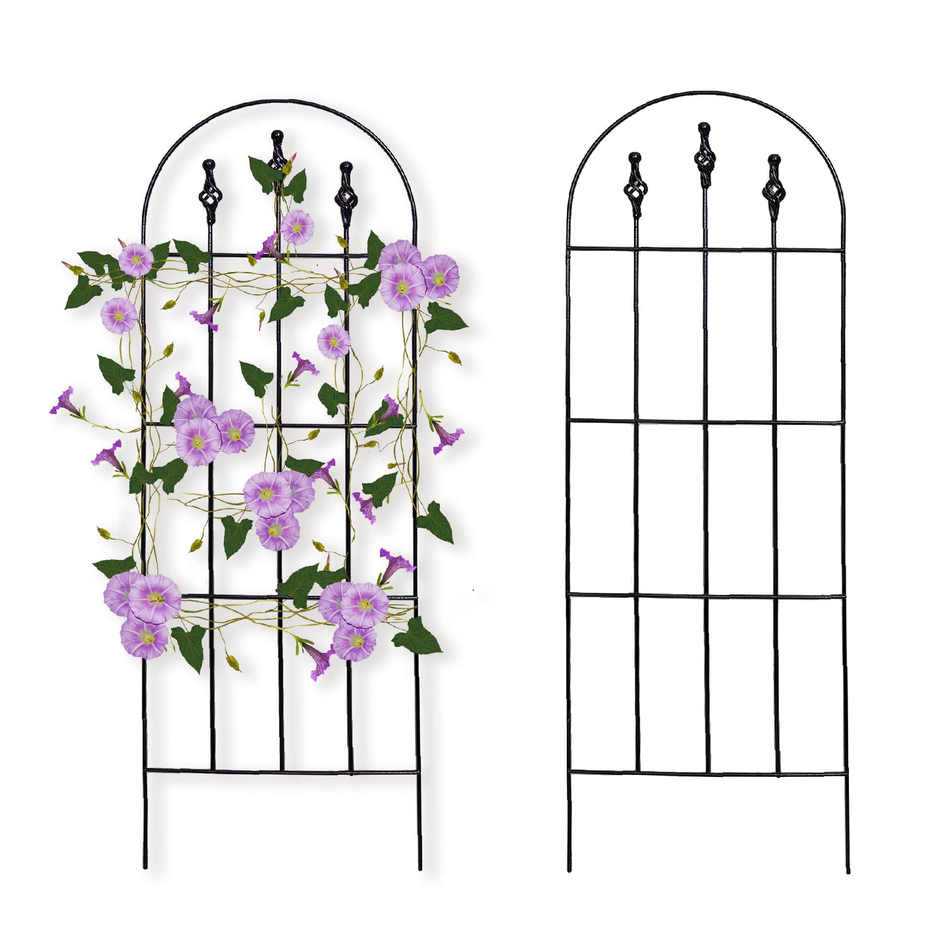 48" H x16 W Trellis,Black Garden Metal Vine Sturdy Trellises for Outdoor Climbing Plants Support Structures B (121cm) 2Pack