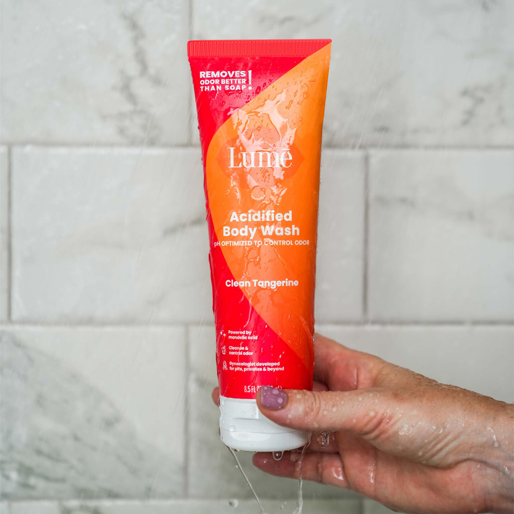 Lume Acidified Body Wash - 24-Hour Odor Control - Removes Odors Better Than Soap - Moisturising Formula - Formulated Without SLS or Parabens - OB/GYN Developed - 240ml (Clean